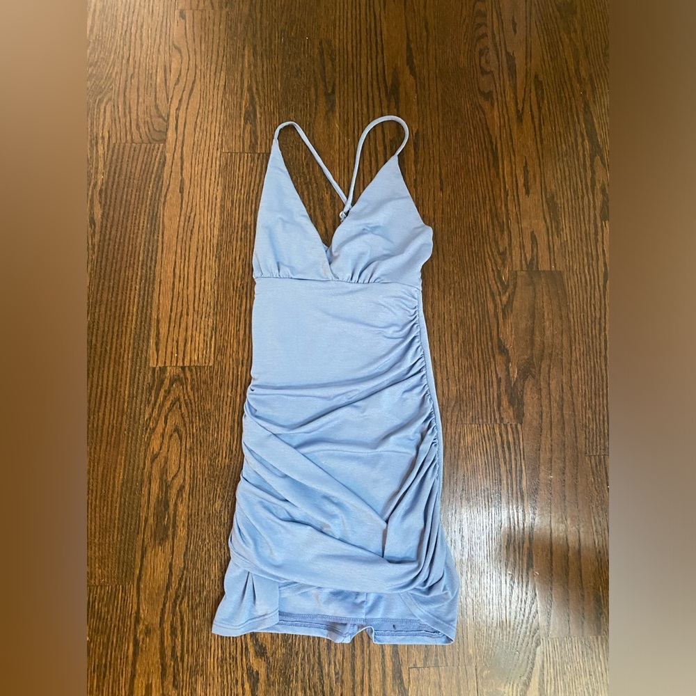 Lucy in the Sky Light Blue Backless Dress
